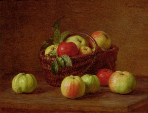 Maçãs em uma cesta e em uma tabela, 1888 de Ignace Henri Jean Fantin Latour