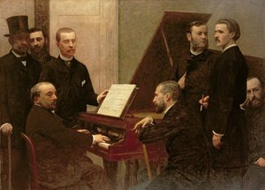 Em torno do piano, 1885 de Ignace Henri Jean Fantin Latour