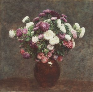 Ásteres num vaso de Ignace Henri Jean Fantin-Latour