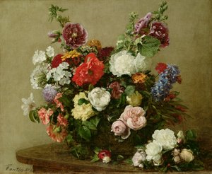 Rosas e peônias francesas, 1881 de Ignace Henri Jean Fantin Latour