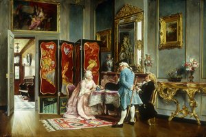 Figuras em um interior elegante, 1879 de Ignacio Leon y Escosura
