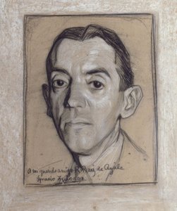 RETRATO DE RAMON PEREZ DE AYALA (1888-1962) ESCRITOR Y PERIODISTA ESPAÑOL - DIBUJO - GENERACION DE 1914 de Ignacio Zuloaga