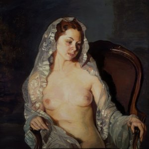 (MULHER SENTADA NU COM PUNHO TRANSPARENTE) - SÉCULO XX