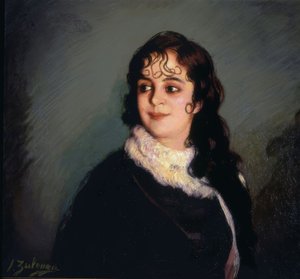 (RETRATO DE MENINA COM RIZOS NA FRENTE E NA PATILLA) - SÉCULO XX de Ignacio Zuloaga y Zabaleta