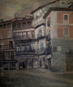 PESSOAS ESPANHOLAS - PAISAGEM EM CASTELO - OLEO - TECIDO - 93 X 77 CM de Ignacio Zuloaga y Zabaleta