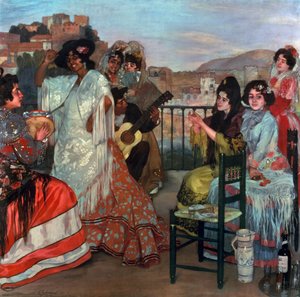 Tocando violão na varanda, c.1903