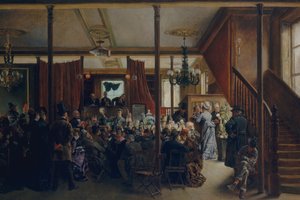 Leilão em Clinton Hall, Nova York, 1876, 1876. de Ignacio de León Escosura