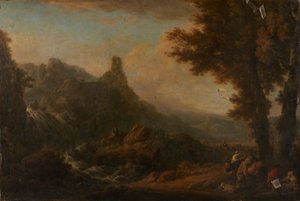 Paisagem com cascata de Ignaz Du Vivier