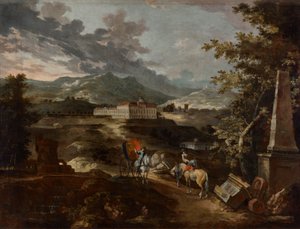 Paisagem com Castelo de Statenberg de Ignaz Flurer