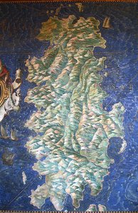 Mapa da Sardenha - A Galeria dos Mapas - Museus do Vaticano. de Ignazio Danti