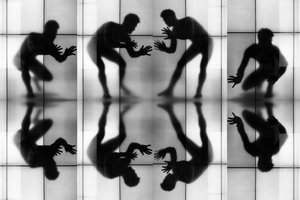 Silhuetas dinâmicas refletidas