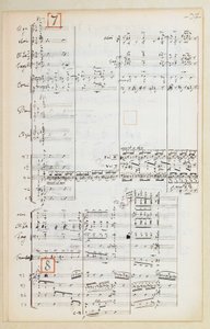 Partitura manuscrita com orquestra reduzida Suite para O Pássaro de Fogo de Igor Stravinsky (1882-1971) de Igor Stravinsky