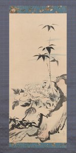 Peônia e Bambu, c. 1768. de Ike no Gyokuran