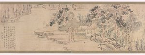 Académico na reforma, c.1750 (tinta e cor clara sobre papel) de Ike no Taiga