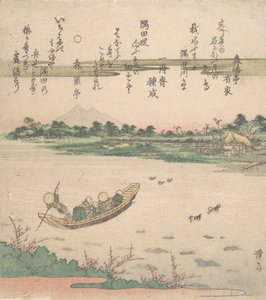 Barco atravessando o rio, ca. 1840.