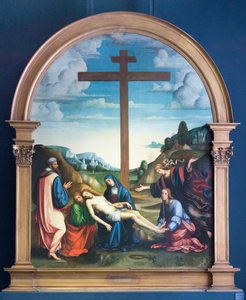 Lamentação de Cristo, c.1510-15 (óleo sobre madeira) de Il (1450-1517) Francia