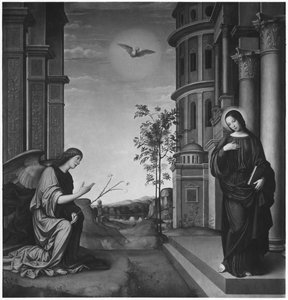 A Anunciação, c.1502 (óleo sobre madeira transposto sobre tela)