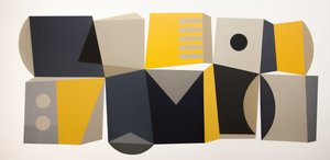 Composição de blocos geométricos de Ildefonso Martín