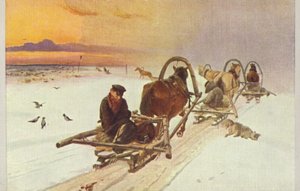 Grupo de trenós na Rússia, 1871