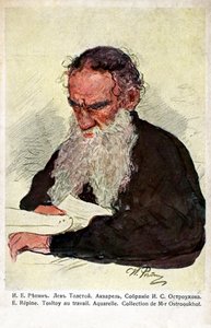 Leo Tolstoi no trabalho pela Repin