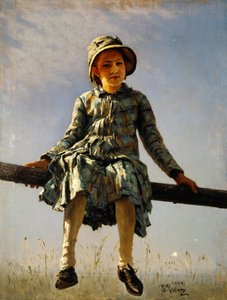Libélula. Retrato da filha dos pintores, 1884 de Ilya Efimovich Repin