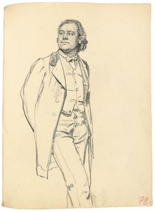 Figura de um homem em pé, c. 1872-1875 de Ilya Efimovich Repin