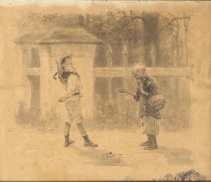 Garota implorando, 1889 de Ilya Efimovich Repin