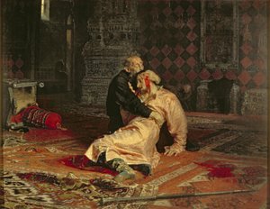 Ivan o Terrível e o seu Filho no dia 16 de Novembro de Ilya Efimovich Repin