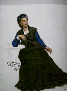 SENHORA A BRINCAR COM O SEU GUARDA-CHUVA de Ilya Efimovich Repin