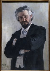 Retrato de Alexander Verzhbilovich (Verzhbilovic, Verzhibilovic, Vierzbilovich, Wierzbillowicz, Wierzbilovich, Wierzbilovicz, Wierzbilowicz) (1850-1911), violoncelliste russe, em 1895. Peinture de Ilia Iefimovitch Repine (Ilya Yefimovich Repine (1844-1930) de Ilya Efimovich Repin