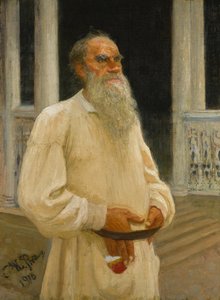 Retrato do autor Conde Lev Nikolayevich Tolstoy 1828-1910, 1916. de Ilya Efimovich Repin
