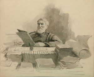 Retrato do autor Dmitry Grigorovich 1822-1899, 1894 de Ilya Efimovich Repin