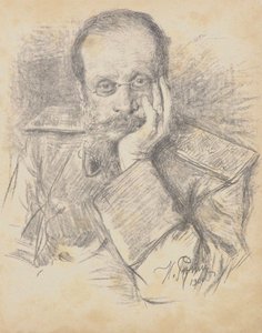 Retrato do compositor César Antonovich Cui 1835-1918, 1900. de Ilya Efimovich Repin