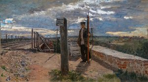TRABALHADOR FERROVIÁRIO EM KHOTKOVO de Ilya Efimovich Repin