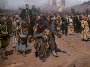 PROCESSAO RELIGIOSO NA PROVÍNCIA KURSK (detalhe) de Ilya Efimovich Repin