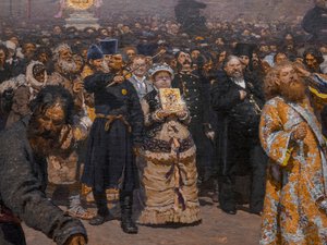 PROCISSÃO RELIGIOSA NA PROVÍNCIA DE KURSK (detalhe) de Ilya Efimovich Repin