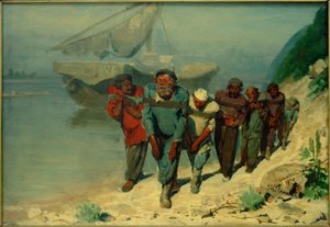 Estudo sobre Die Wolgatreidler de Ilya Efimovich Repin