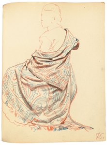 Estudo para "Um Café Parisiense": Estudo de Vestido para Mulher Sentada, c. 1872-1875 de Ilya Efimovich Repin