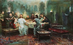 A Última Ceia por Repin, Ilya Yefimovich (1844-1930) de Ilya Efimovich Repin