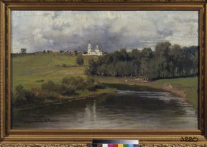Vista da aldeia Varvarino (Rússia). Pintura de Ilya Repin (Ilia Repin) (1844-1930), óleo sobre tela de Ilya Efimovich Repin