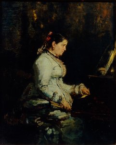 Mulher em um piano de cauda, 1880 de Ilya Efimovich Repin