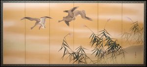 Juncos e gansos do rio de Imao Keinen