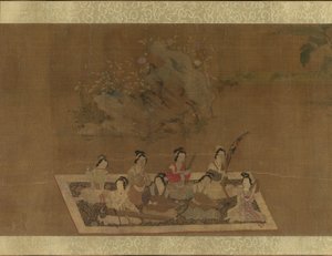 Lady Su Hui e seu quebra-cabeça de versos, século XVI. de In the style of Qiu Ying