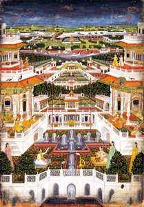 Um complexo do palácio com jardins do harém, ca 1764-1765
