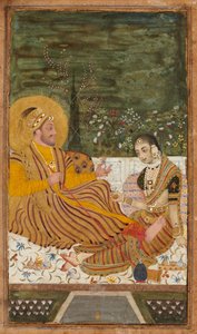 Ali Adil Shah II de Bijapur com uma mulher