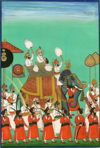 Rajah de Jodhpur Montando um elefante, c. 1780