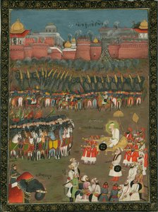 A conquista de Golkonda pelo imperador Mughal Aurangzeb em 1687, ca 1760
