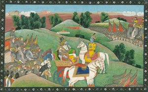 O diálogo entre o Senhor Krishna e Arjuna, c. 1830