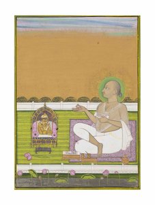Um Sábio da Seita Pushtimarg e Shri Nathji, c.1850 de Indian School
