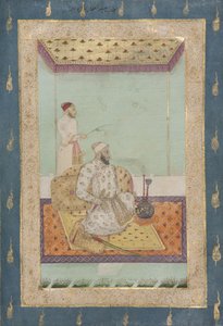 Abdul Ghaffar Khan Bahadur, c.1680 (wc opaca e ouro sobre papel) de Indian School